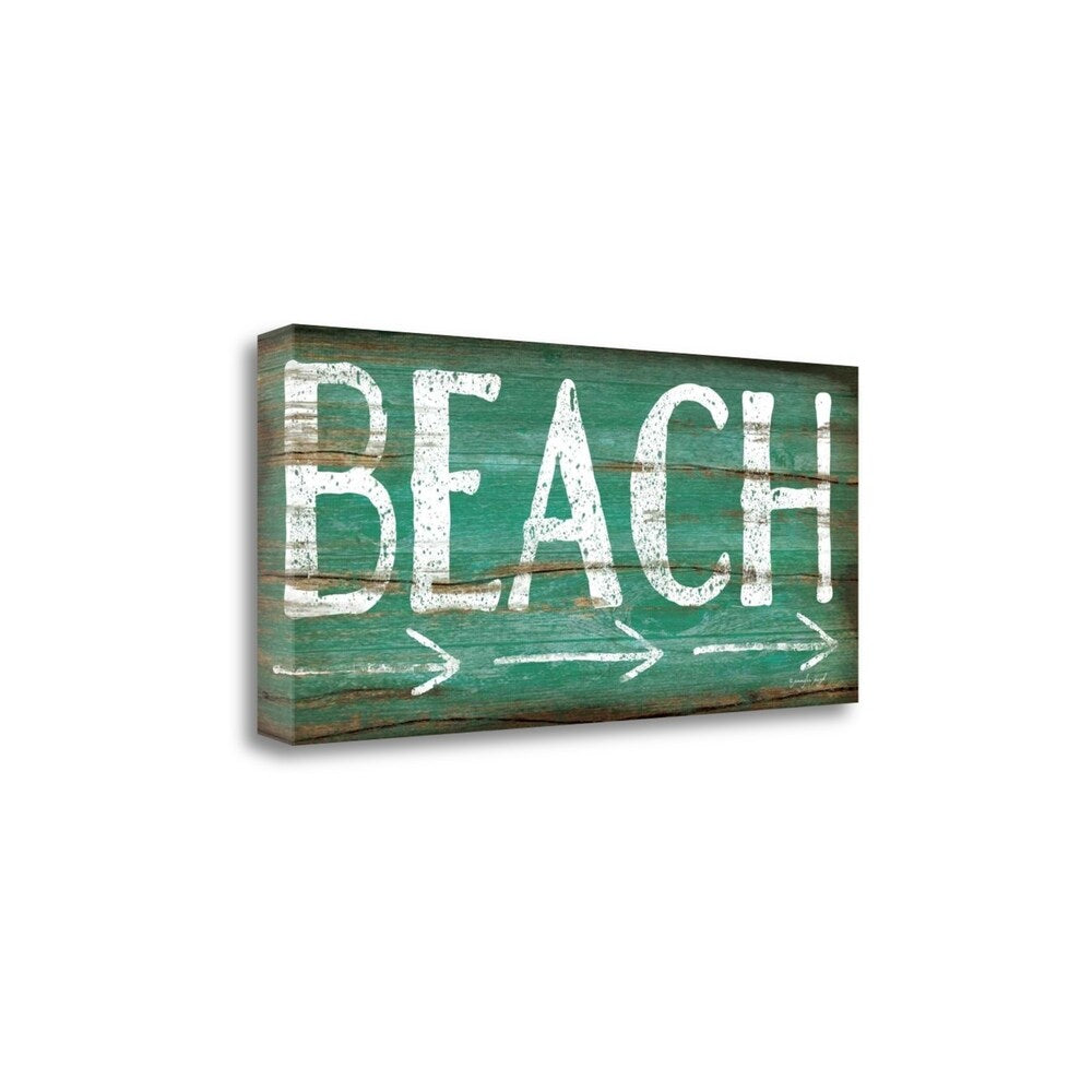 Beach by Jennifer Pugh - Premium Giclee Art Print on Gallery Wrapped Canvas - Ready to Hang Wall Decor for Living Room, Bedroom & Office