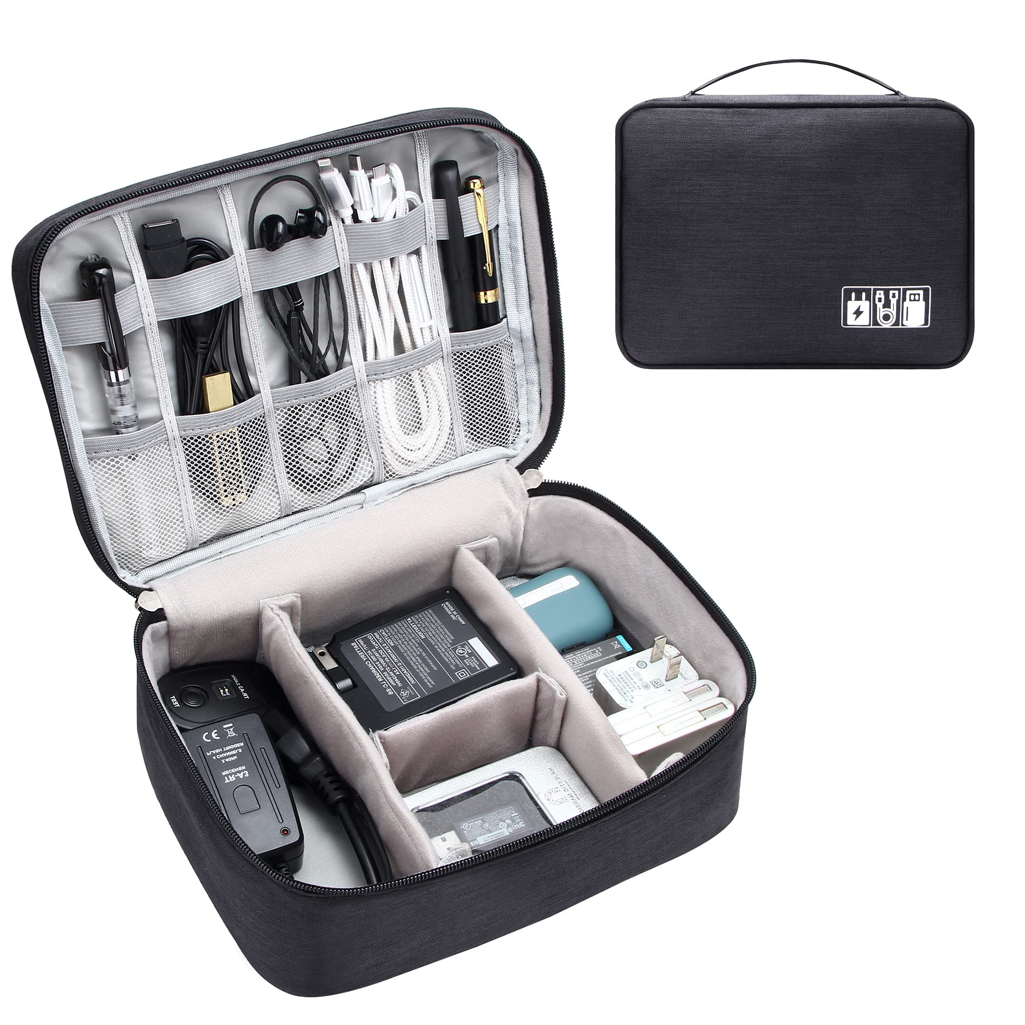Waterproof Travel Cable Organizer Bag - Portable Electronics Storage Case for Chargers, Cables & Accessories | Perfect for Business Trips, Vacations & Daily Commute