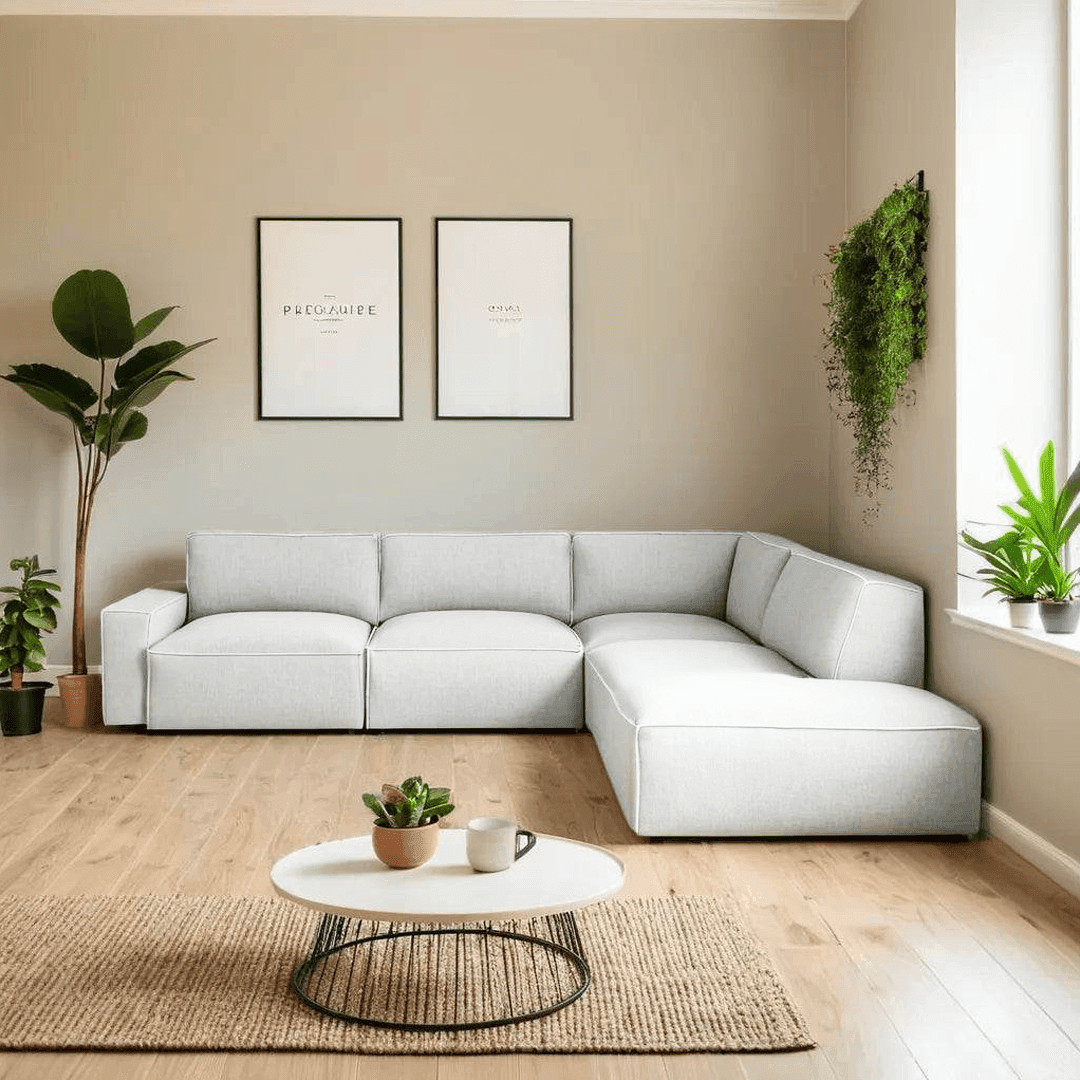 Premium Giacomo Fabric 4-Seater Corner Sofa - Pet Friendly, Comfortable & Durable L-Shaped Sectional Couch for Living Room, Family Room or Home Theater