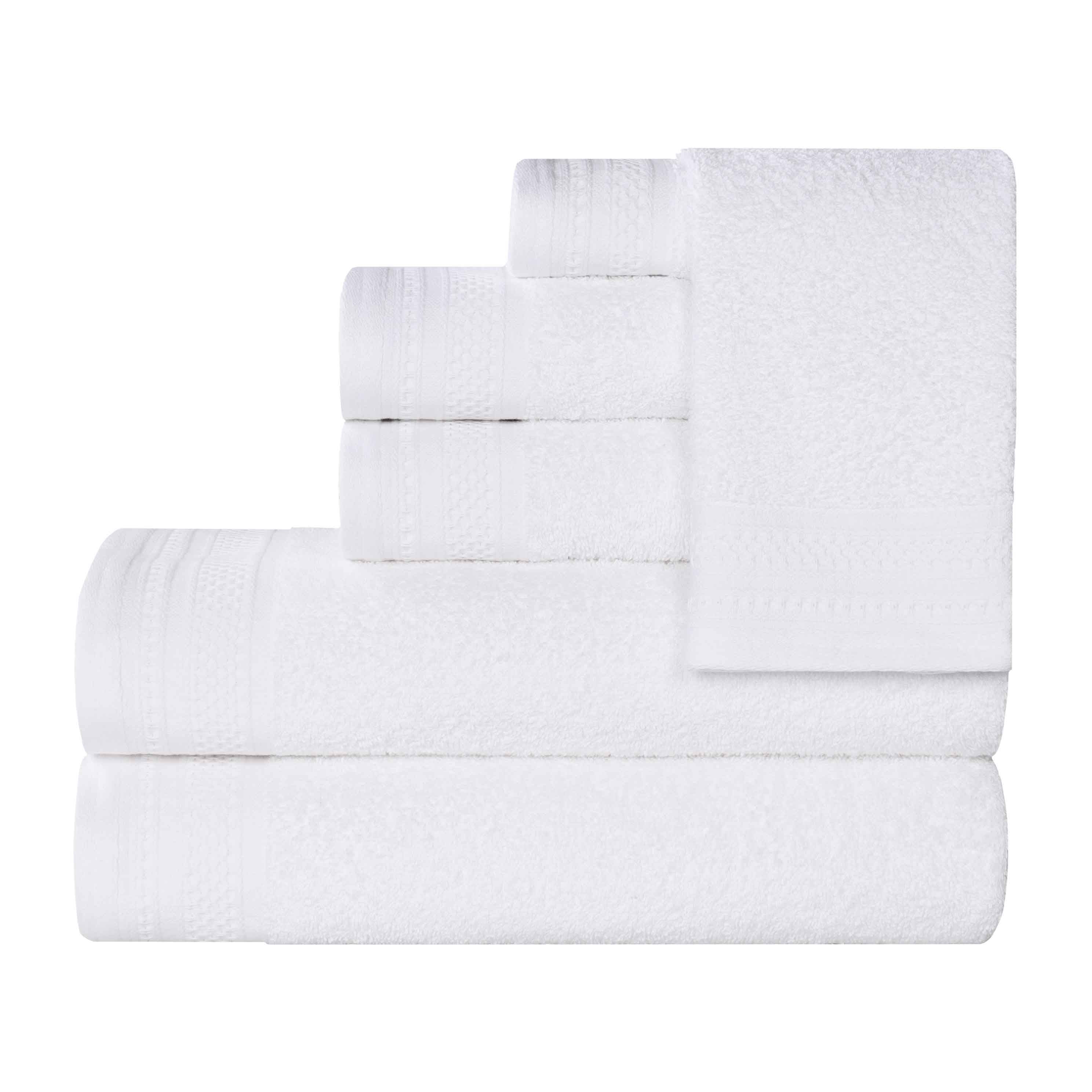 Premium Honeycomb Waffle Weave Cotton 6-Piece Bath Towel Set - Ultra Soft & Absorbent Luxury Towels for Spa, Bathroom & Guest Use