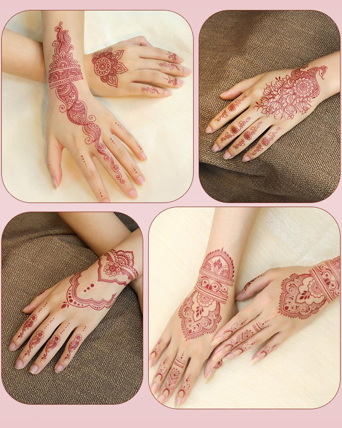 12 Pack Arabic Temporary Tattoo Stickers for Women & Men - Waterproof Fake Tattoos for Hands, Arms, Body & Feet - Perfect for Parties, Festivals & Cosplay