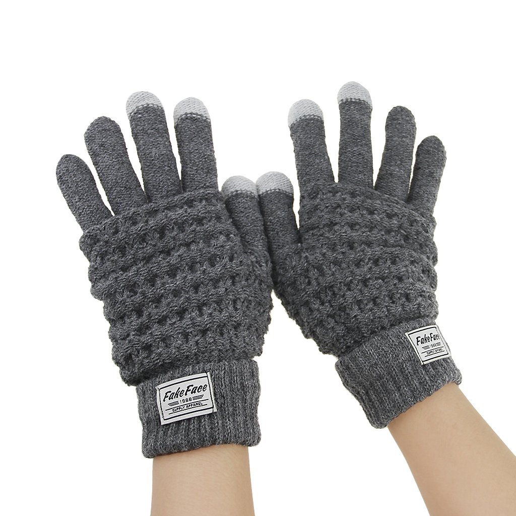 Warm Knitted Wool Touchscreen Gloves for iPhone, Android Phones & Tablets - Winter Texting Gloves for Men & Women - Perfect for Cold Weather, Outdoor Activities & Daily Commute