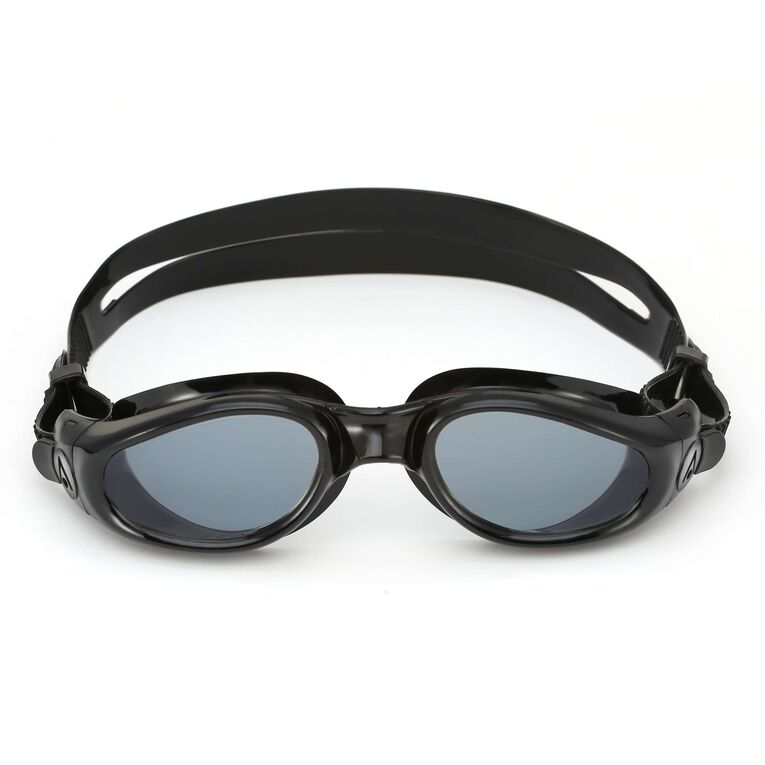 Aqua Sphere Kaiman A1 Swim Goggles - Black/Black with Smoke Lens for Competitive Swimming & Outdoor Water Sports