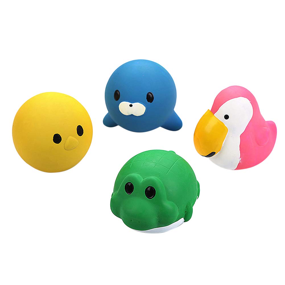 4 Pack Dog Chew Toys for Puppies & Adult Dogs - Latex Chew Balls for Teeth Cleaning, Molar Health & Playtime - Durable Pet Toys for Aggressive Chewers, Interactive Play & Training - Perfect for Indoor & Outdoor Use