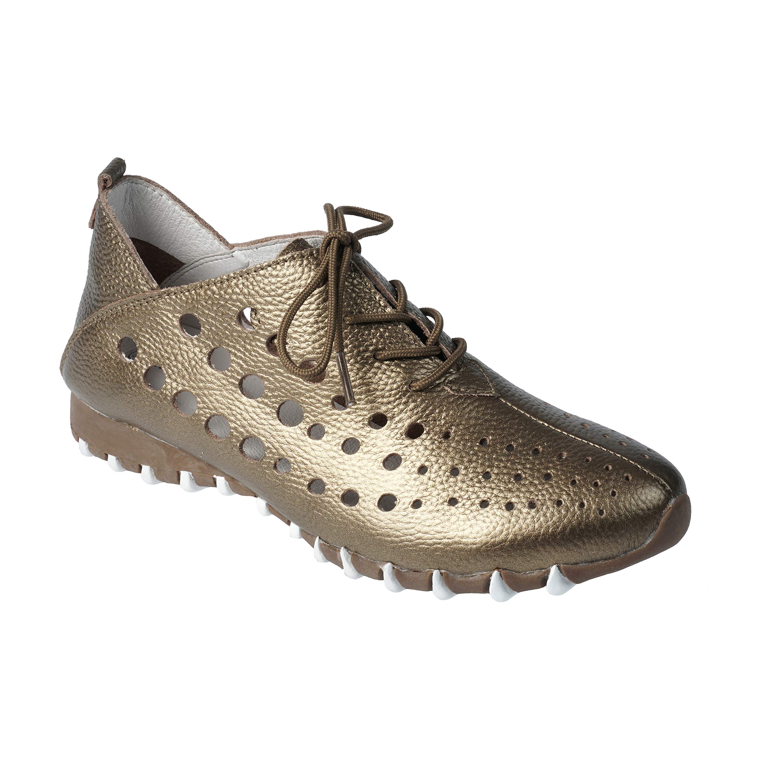 LITFOOT LF9010 Women's Genuine Leather Comfortable Slip-On Shoes for Work, Walking & Casual Wear - Breathable & Lightweight Design for All-Day Comfort