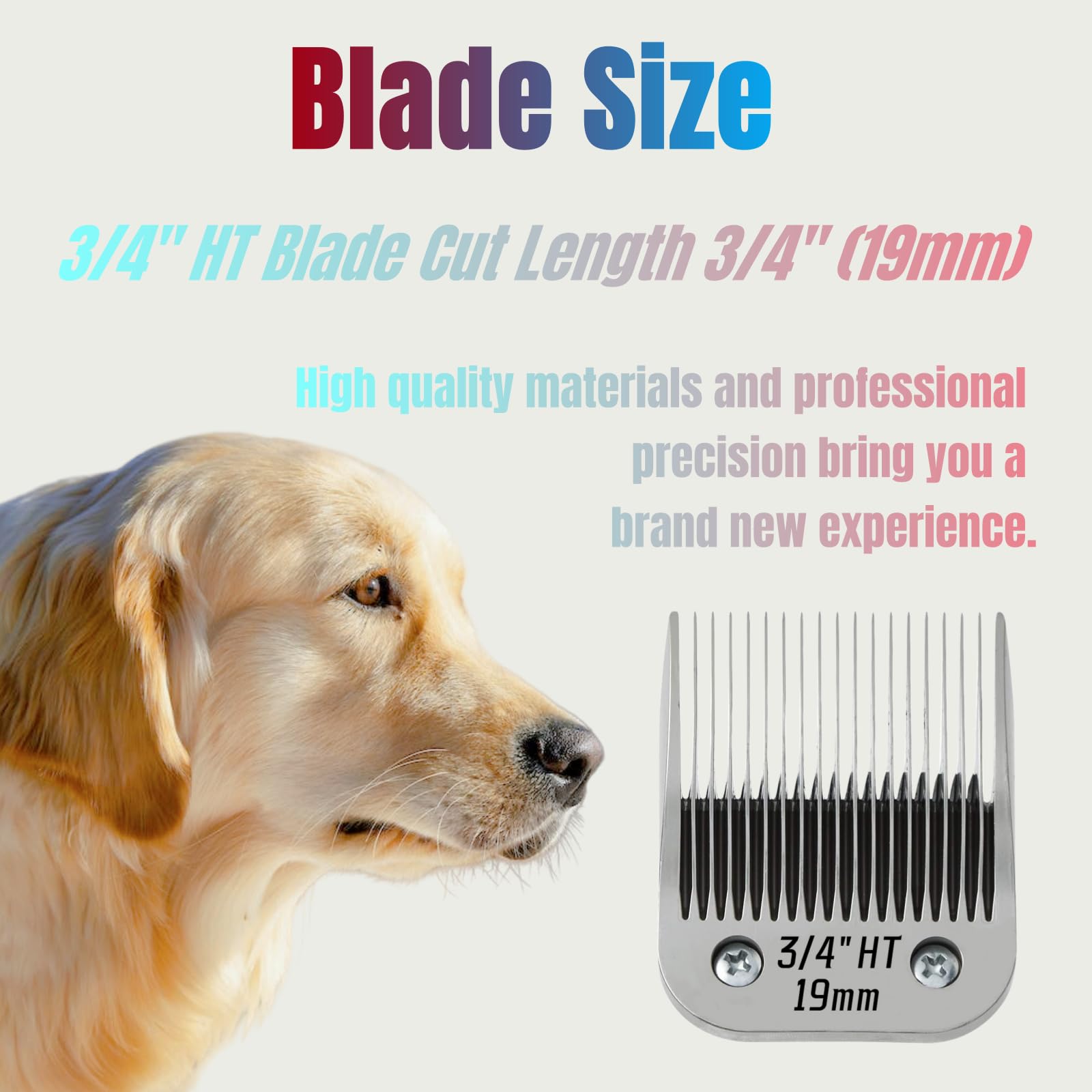 Premium Detachable Ceramic Blade for Dog Grooming - 4 Pack (9.5-19mm Cut Length) - Compatible with Ainds, Oster A5, Wahl KM10 & More - Chrome Silver Finish - Perfect for Professional Groomers & Pet Owners at Home