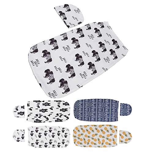 Premium Baby Swaddle Blankets Set - Soft Newborn Receiving Blanket with Hat, Anti-Startle Sleeping Sack for 0-3 Months - Perfect Baby Shower Gift for Boys & Girls (Cow Print) - Ideal for Nursery, Stroller & Travel Use