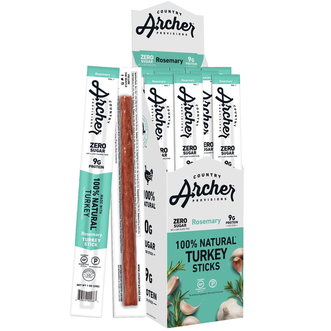Country Archer Grass-Fed Beef Jerky Sticks, 1 oz - High Protein Snack for Hiking, Camping & On-the-Go Nutrition | Keto & Paleo Friendly
