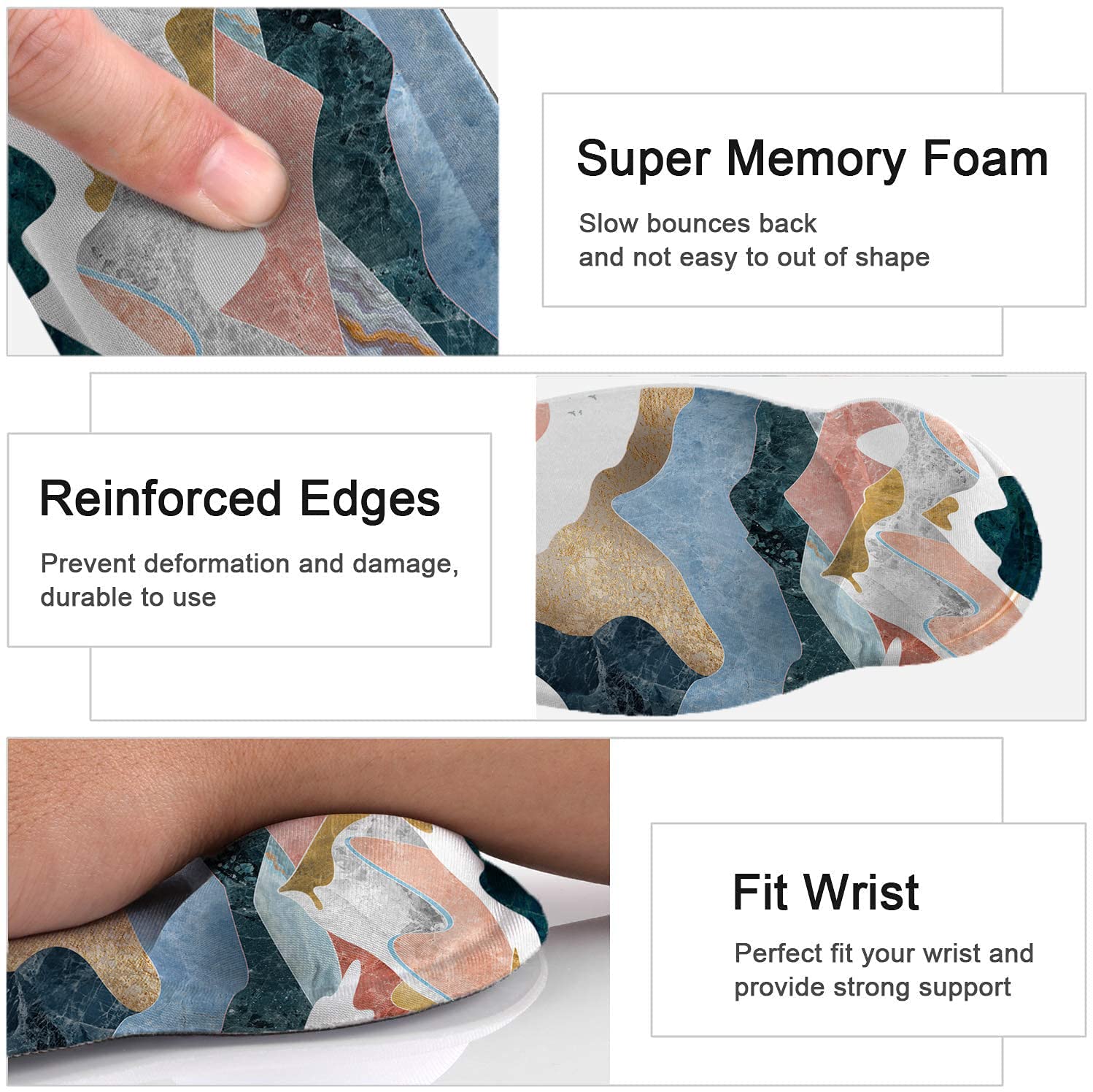 Ergonomic Memory Foam Keyboard Wrist Rest & Mouse Pad Set - Non-Slip Pain Relief Support for Gaming & Office Work - Comfortable Wrist Cushion for PC, Laptop, Typing & Long Computer Sessions