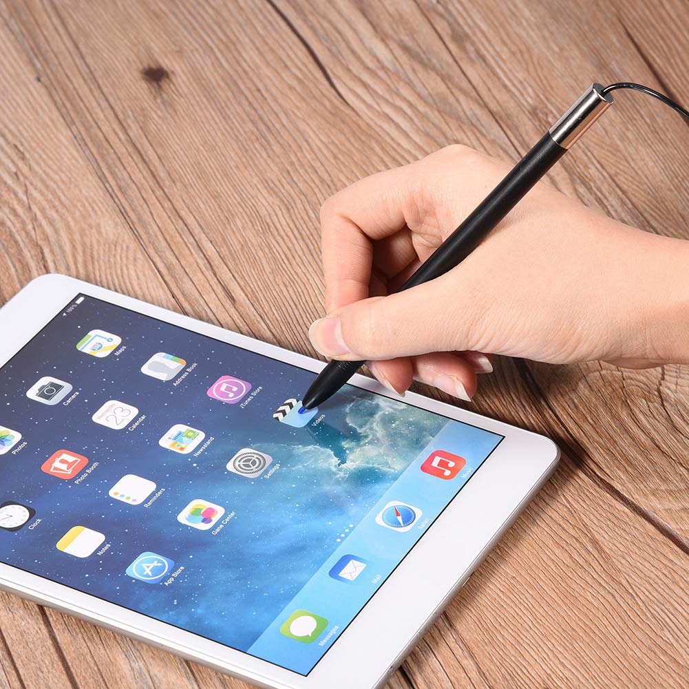 Premium Stylus Pen for Touch Screen Devices - 2-in-1 Capacitive Stylus with Spring Tip & Docking Station - Compatible with iPad, iPhone, Samsung Tablets & Car Navigation Systems - Perfect for Drawing, Note-Taking & GPS Use While Driving