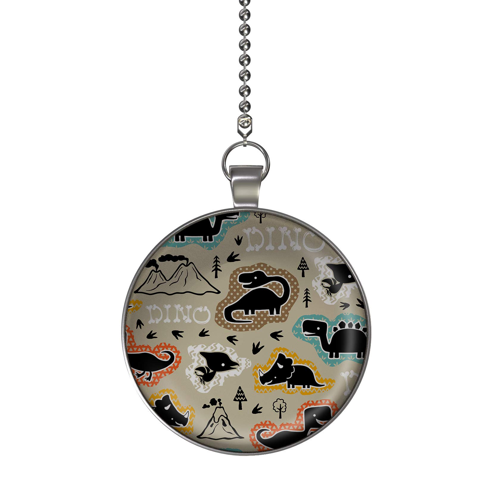 Dinosaur Fan Light Pull Pendant with Chain for Kids Room Decor