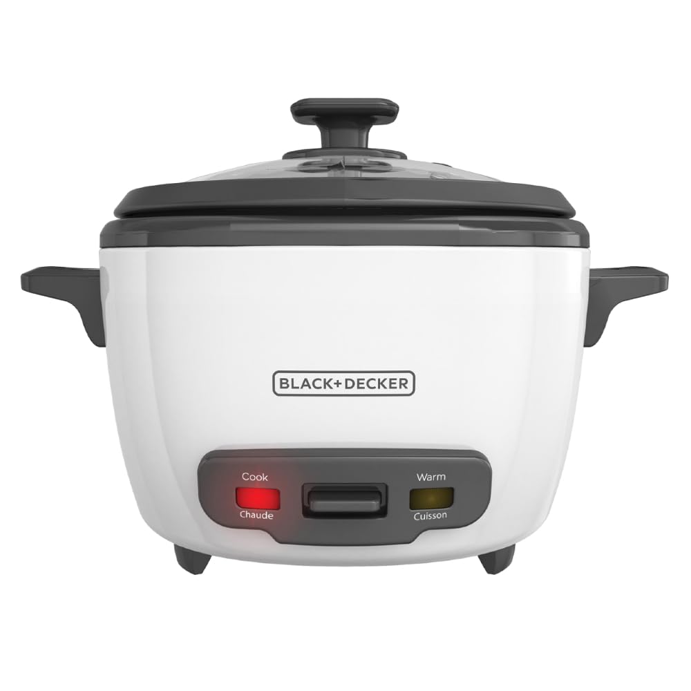 BLACK+DECKER 16-Cup (Cooked) / 8-Cup (Uncooked) Rice Cooker with Steaming Basket - Non-Stick Removable Bowl, One-Touch Operation & Keep Warm Function - Perfect for Family Dinners, Meal Prep & Asian Cuisine