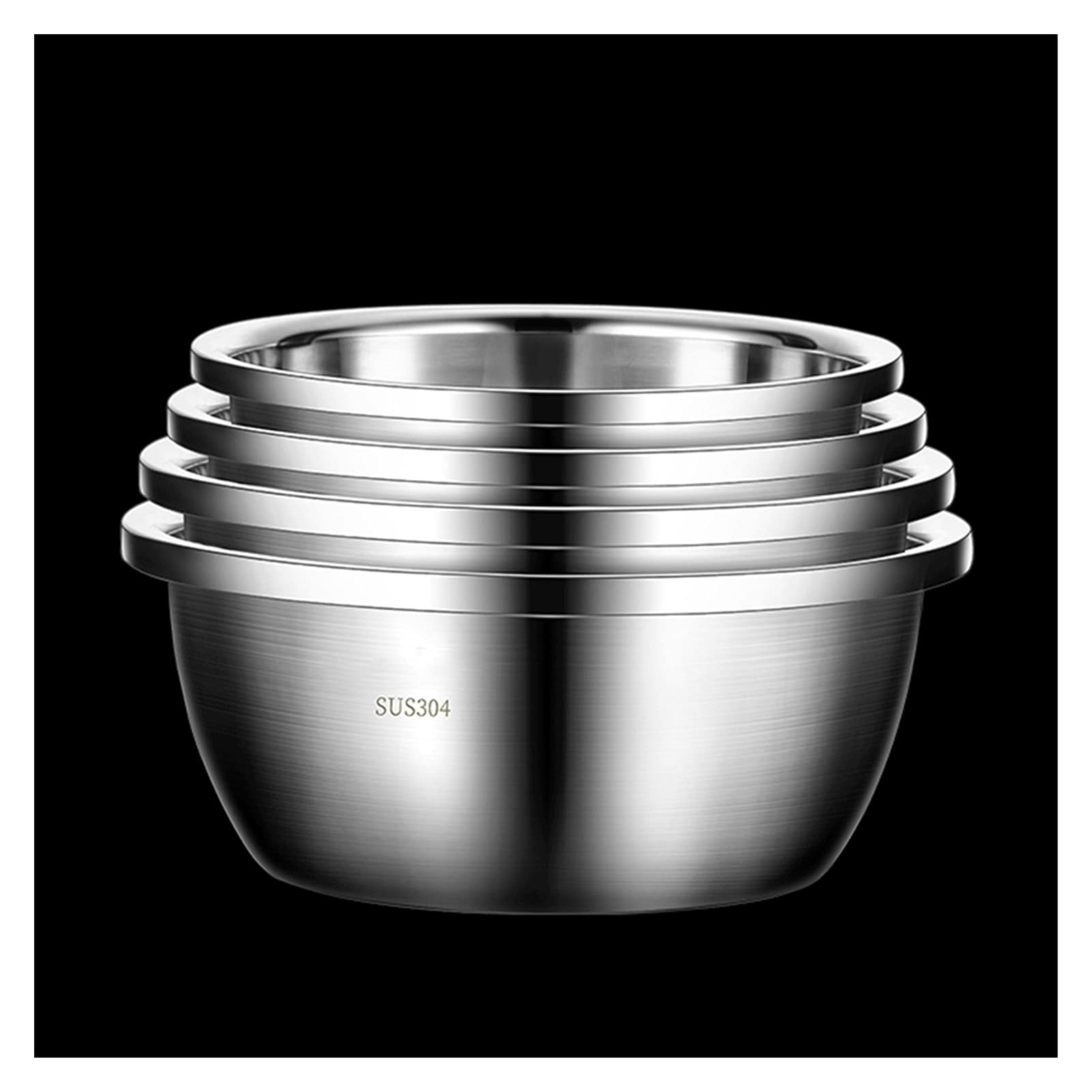 Premium Stainless Steel Mixing Bowls Set of 4 - Nesting Bowls for Space Saving Kitchen Storage | Ideal for Baking, Food Prep, Refrigerator Organization & Home Cooking Essentials