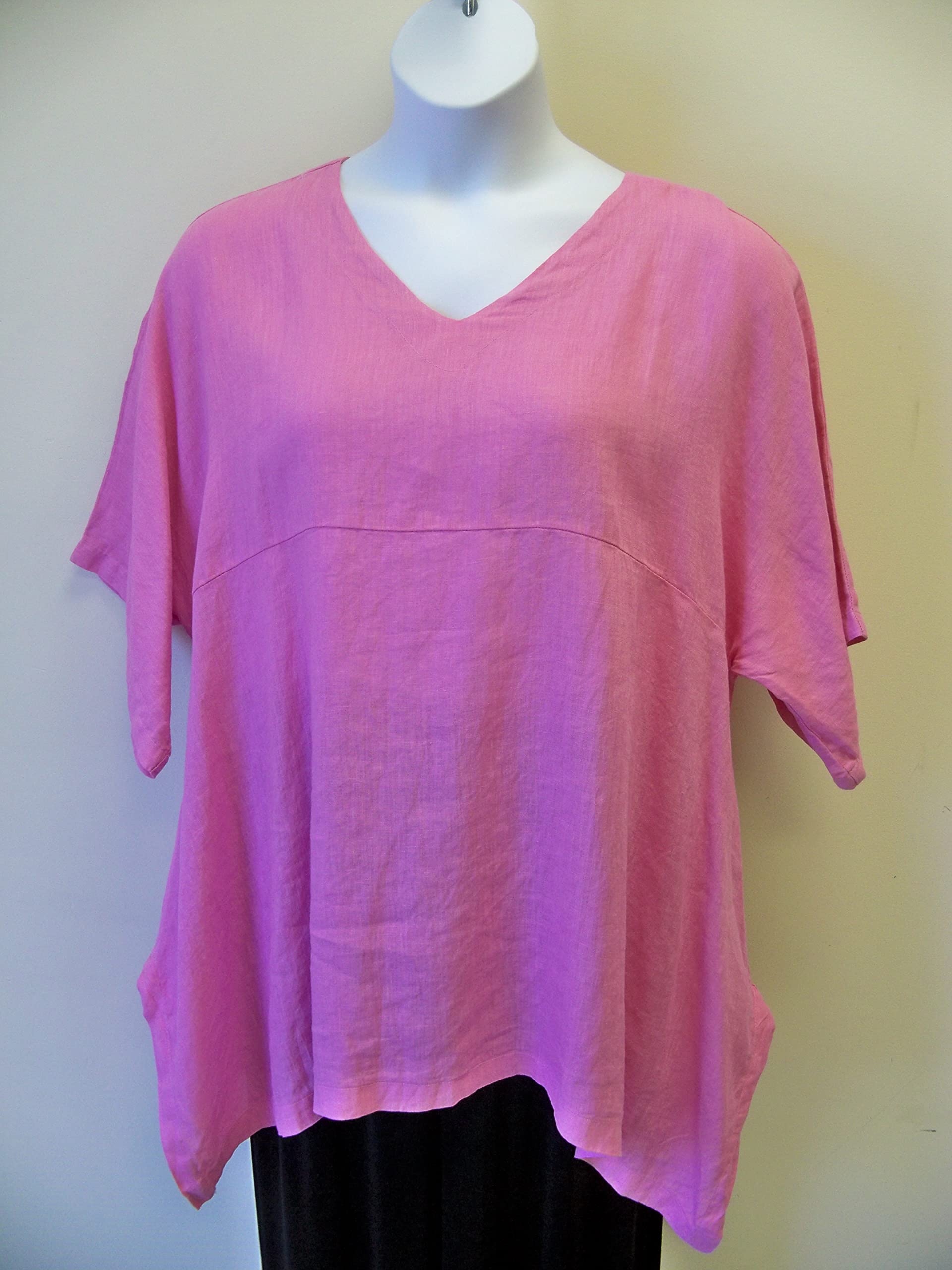 Women's Oversized Linen Kimono Tunic - Soft Pink Crush | Boho Beach Cover Up, Summer Loungewear & Casual Outfit Essential