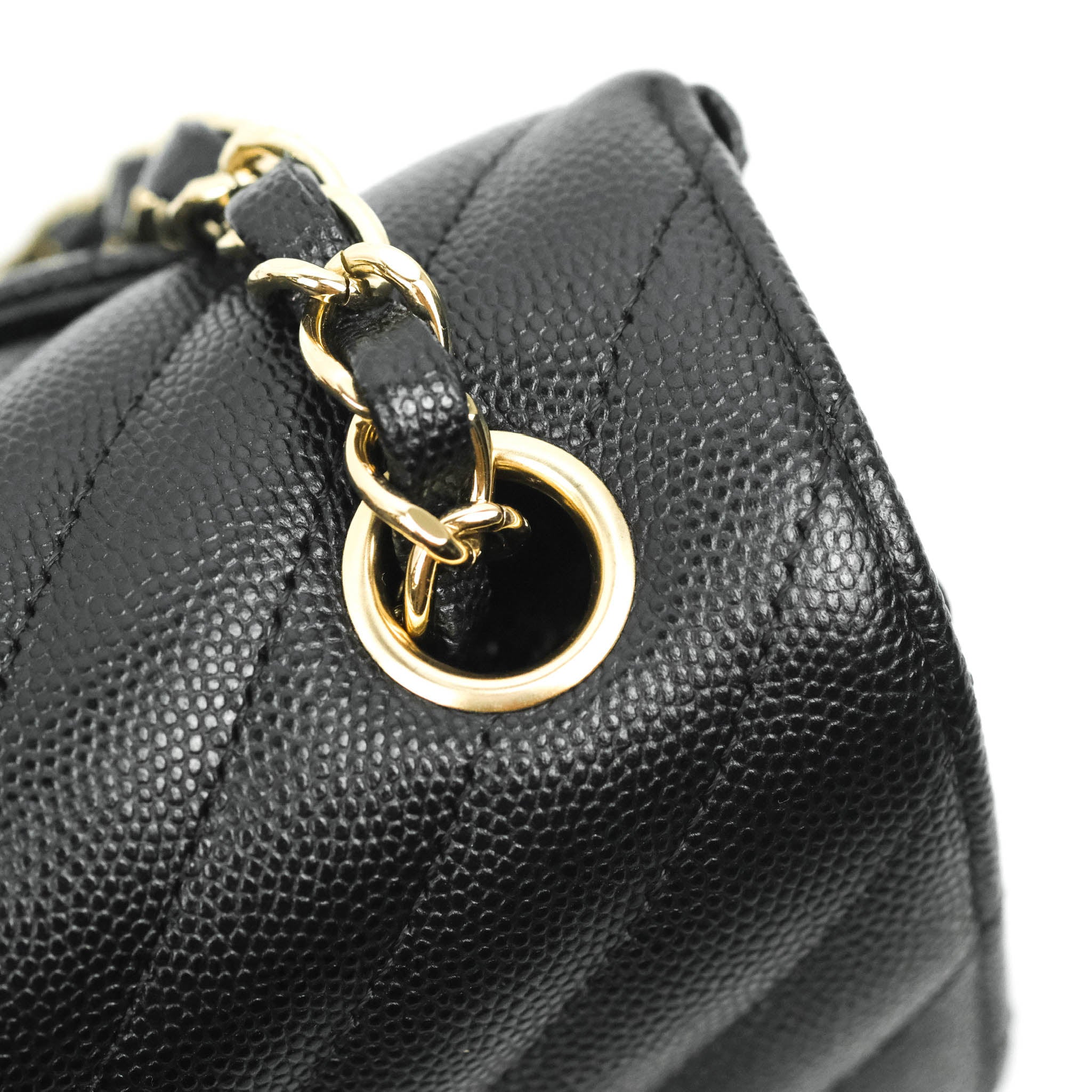 Chanel Chevron Mini Rectangular Flap Bag in Black Caviar Leather with Gold Hardware - Luxury Crossbody Purse for Women, Perfect for Evening Events & Date Nights