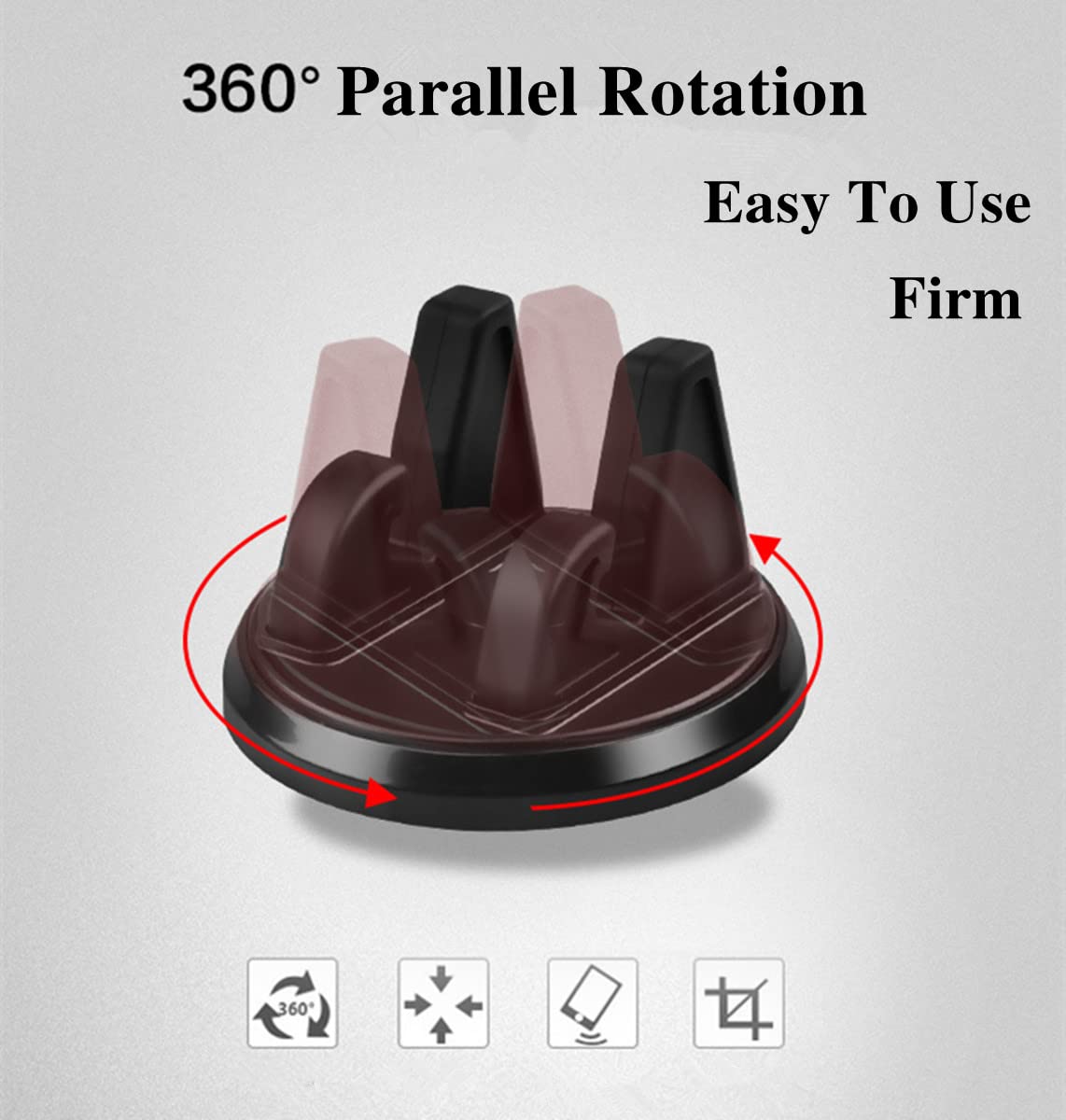 2-Pack 360° Rotating Car Phone Holder - Adjustable Dashboard Phone Mount with Strong Sticky Gel Pad for iPhone 15/14/13/12 Pro/11 - Perfect for Hands-Free GPS Navigation & Safe Driving