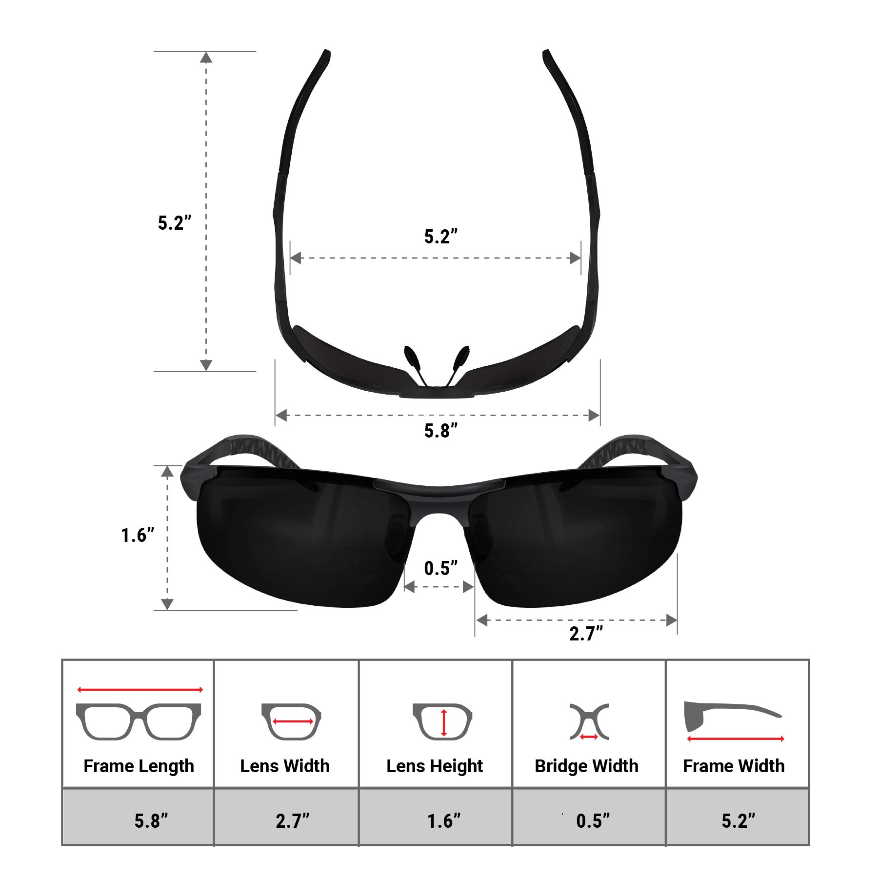 BLUPOND Polarized Sports Sunglasses for Men & Women - UV400 Protection, Anti-Glare, Unisex, Lightweight & Durable for Running, Cycling, Fishing & Outdoor Activities