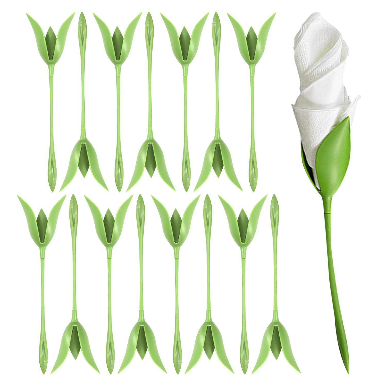 15 Pcs Leaf Napkin Holders with Napkin Rings - Origami Flower Shaped Napkin Holders for Restaurants, Home, Banquet & Party Decor - Elegant Table Setting Accessories for Weddings, Dinner Parties & Holiday Gatherings