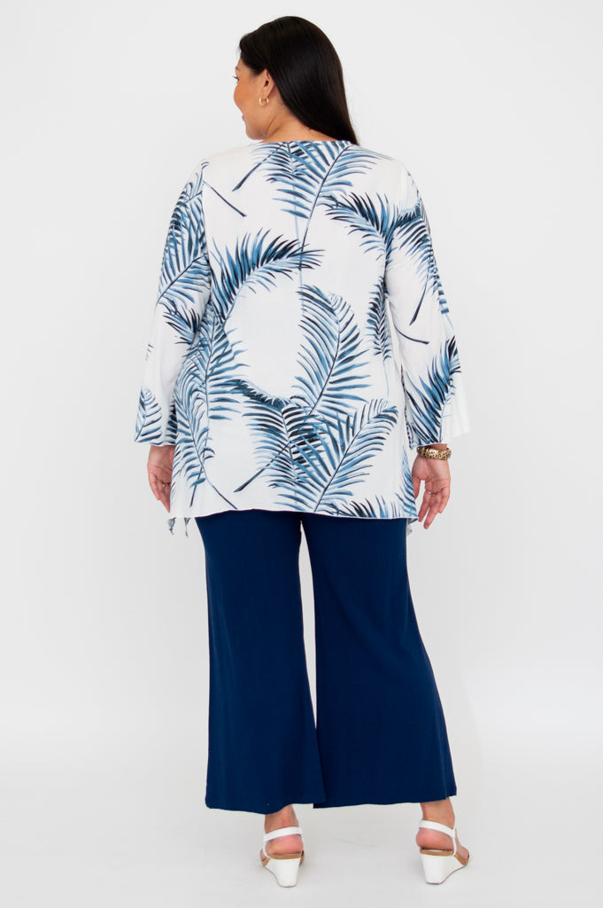 Dorothy Top - Stylish Women's Blouse with Palm Print | Perfect for Casual Outings, Beach Vacations & Summer Fashion