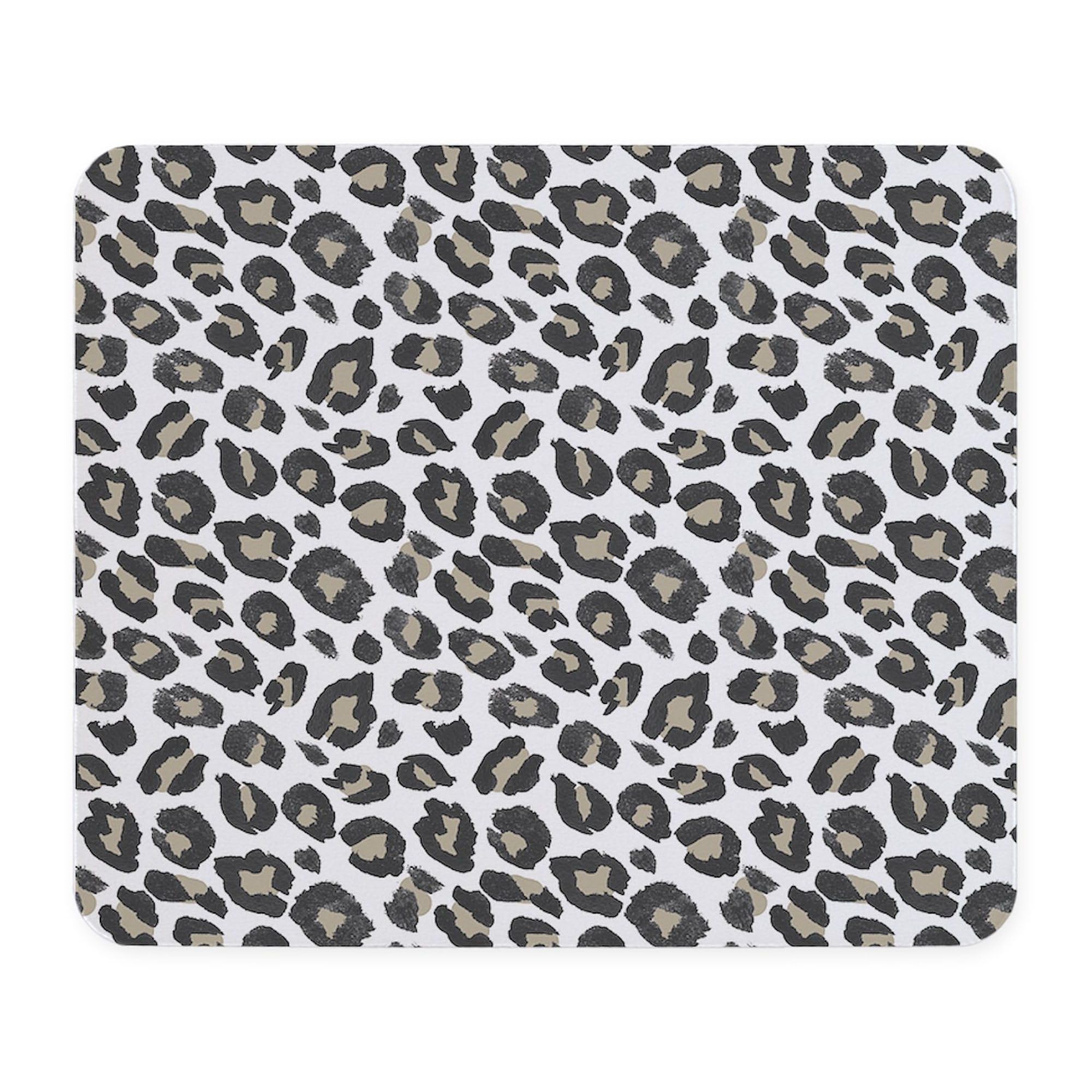 Non-Slip Rubber Gaming Mousepad with Black and Tan Leopard Pattern - Perfect for PC, Laptop, Office & Gaming Setup - CafePress