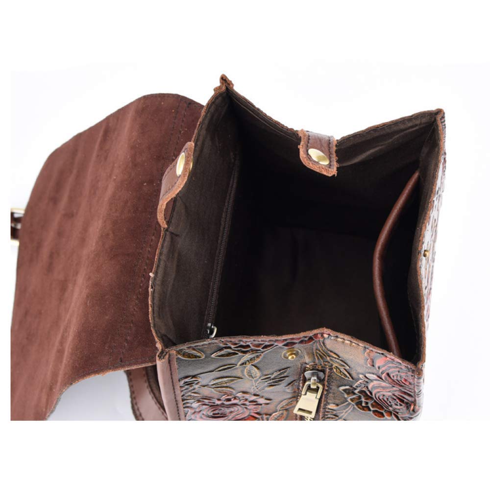 Vintage Leather Backpack for Women - Embossed & Polished College Backpack, Casual Ladies Bag (26×13×23cm) - Perfect for School, Travel & Everyday Use