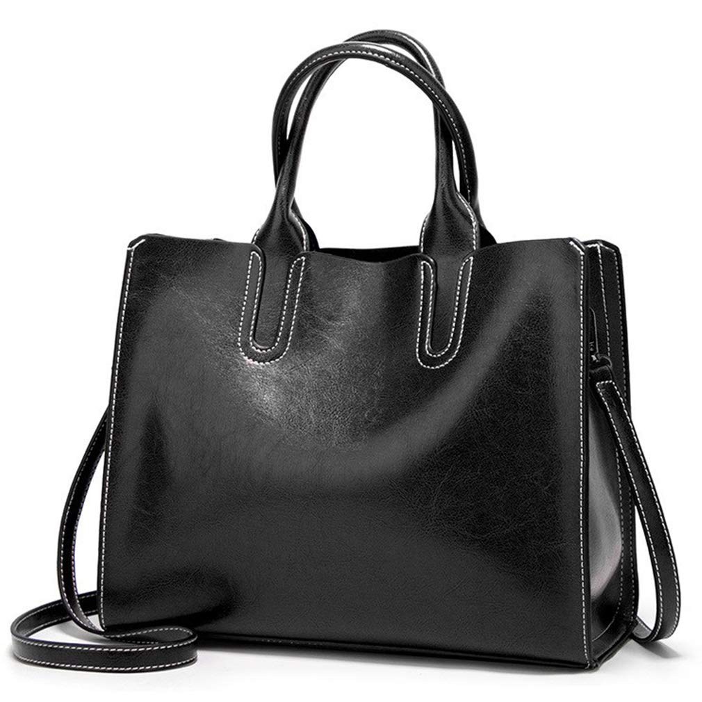 Pahajim Women's Fashion Tote Handbags - Lightweight PU Leather Satchel Shoulder Bag with Retro Oil Wax Handle - Perfect for Work, Travel & Daily Use