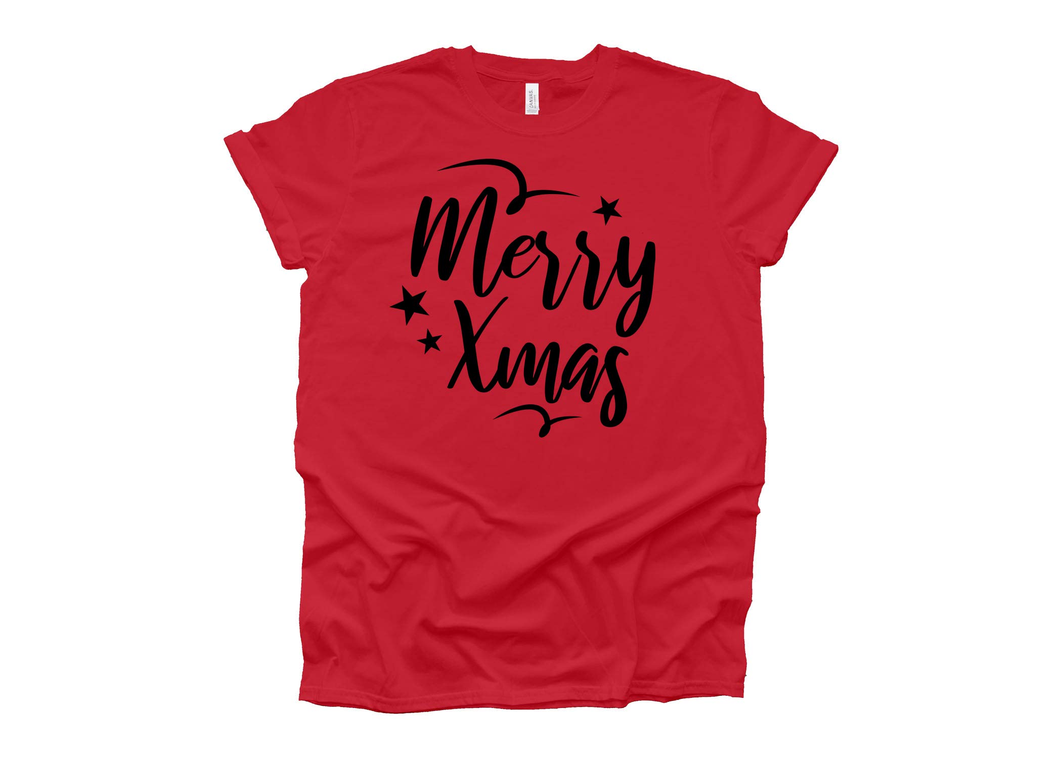 Merry Christmas T-Shirt for Women - Festive Holiday Snow Design - Cozy Winter Shirt - Perfect Christmas Gift for Her - Great for Holiday Parties & Family Gatherings