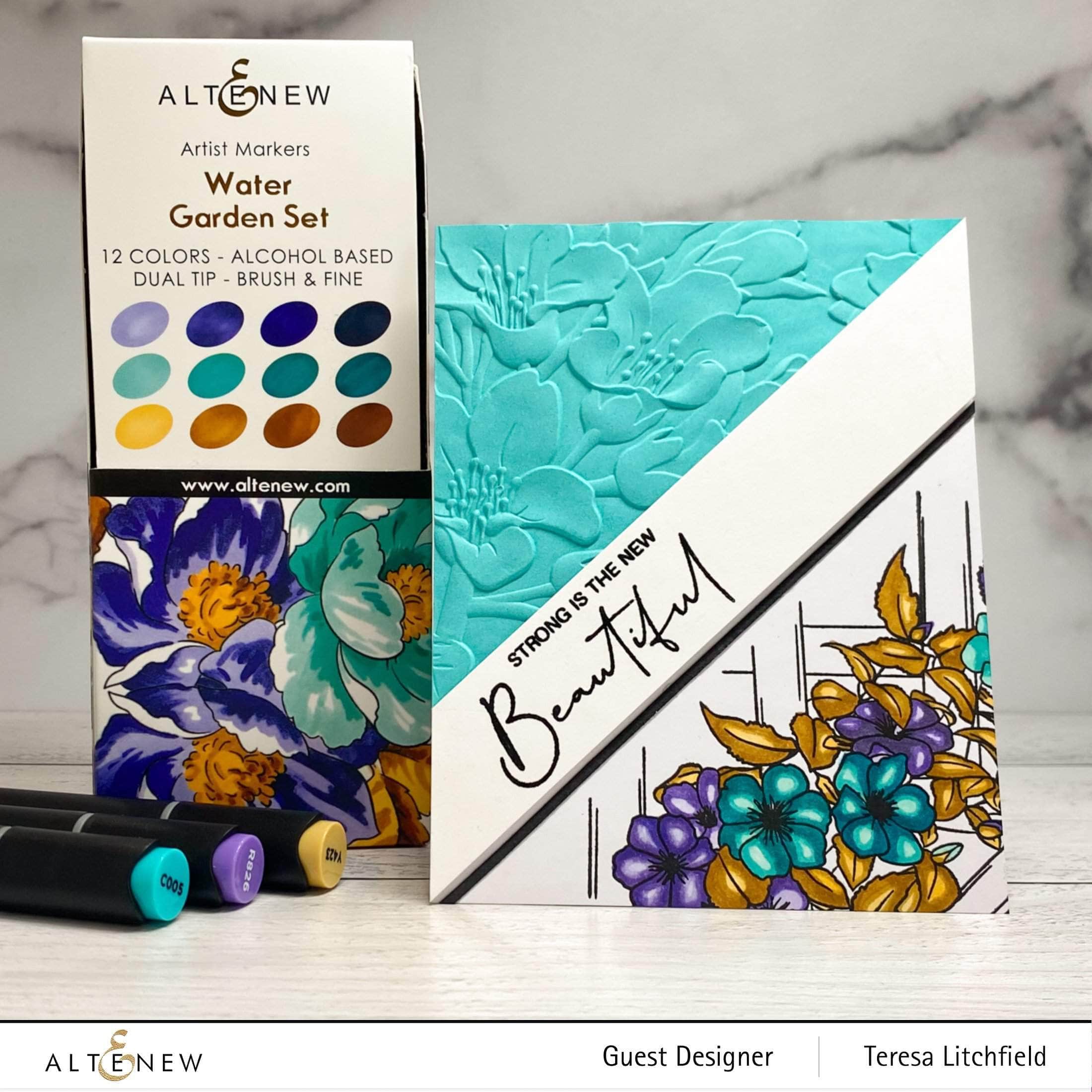 Clematis Outline Stamp Set for Painting Flowers - DIY Floral Art, Card Making & Scrapbooking Supplies