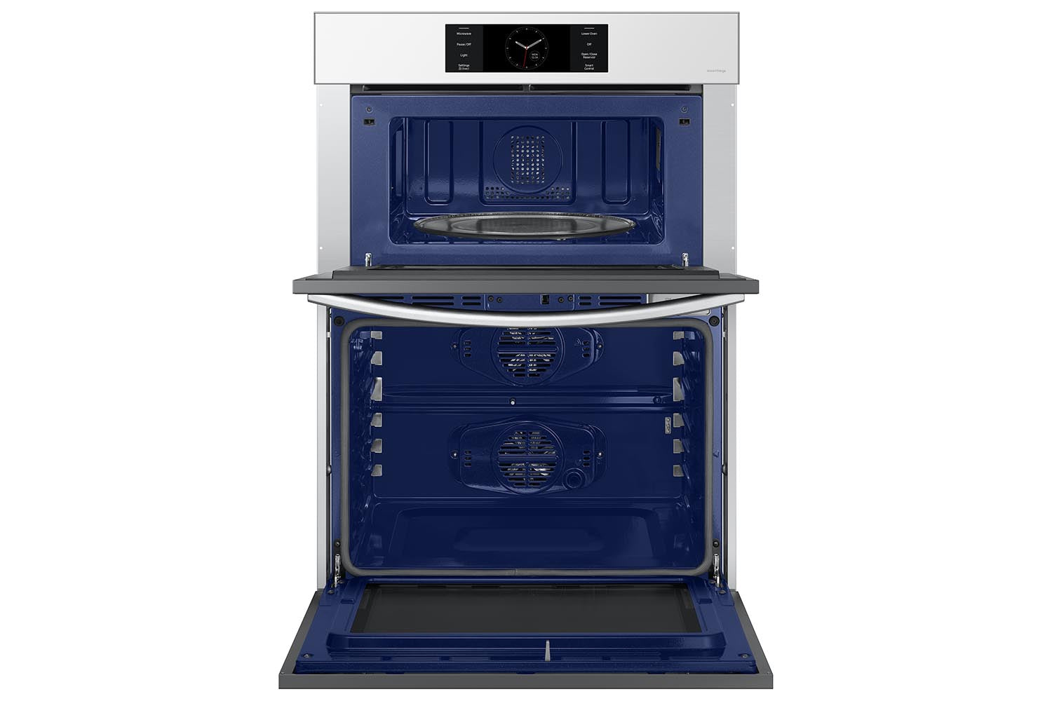 Samsung BESPOKE 7.0 cu. ft White Glass Combination Wall Oven - NQ70CB700D12AA | Modern Kitchen Appliance for Baking, Roasting & Cooking | Perfect for Home Chefs & Entertaining