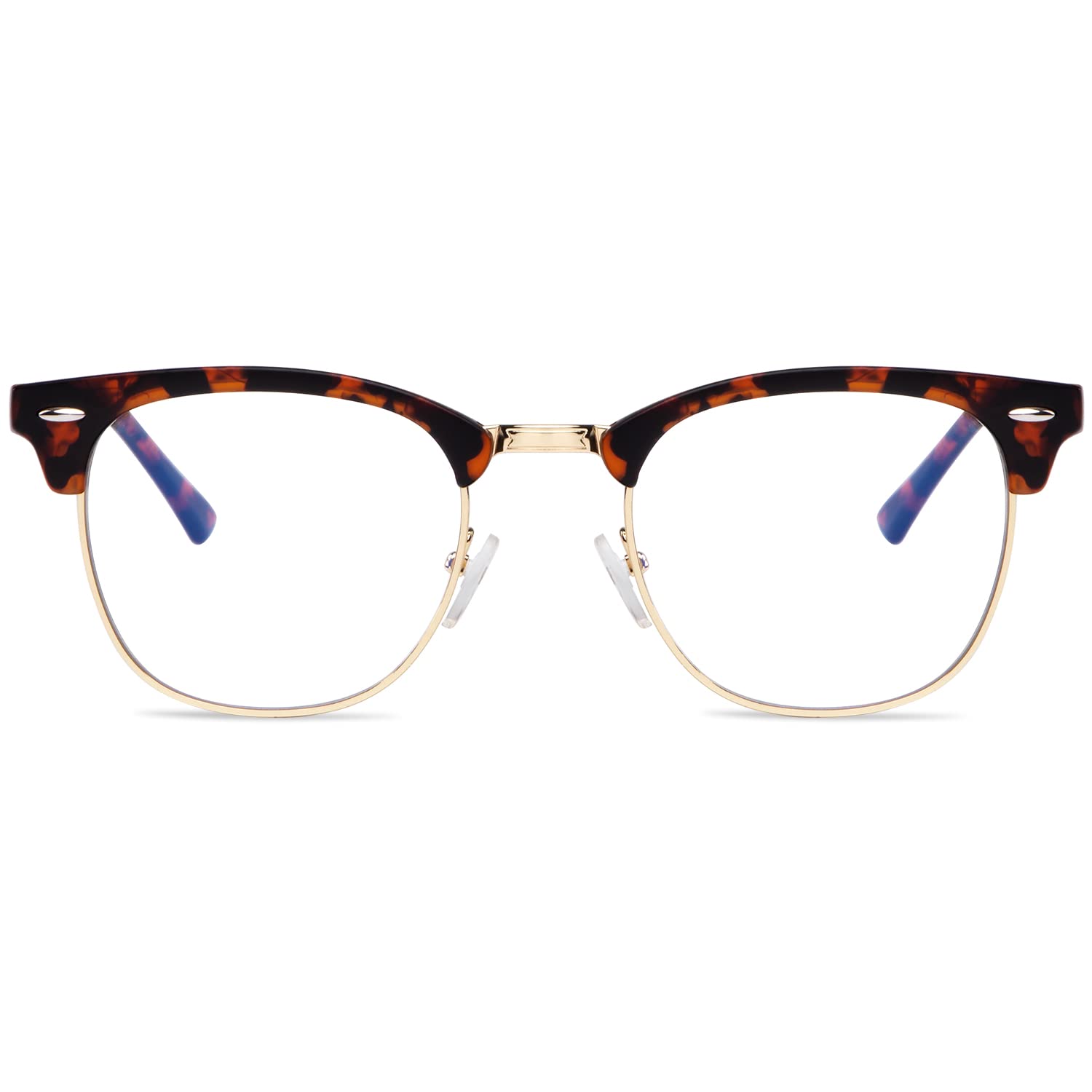 Blue Light Blocking Glasses for Women & Men - Anti Eyestrain Computer Glasses, Gaming Glasses with UV Protection - Semi Rimless Design for Office Work, Screen Time & Digital Device Use