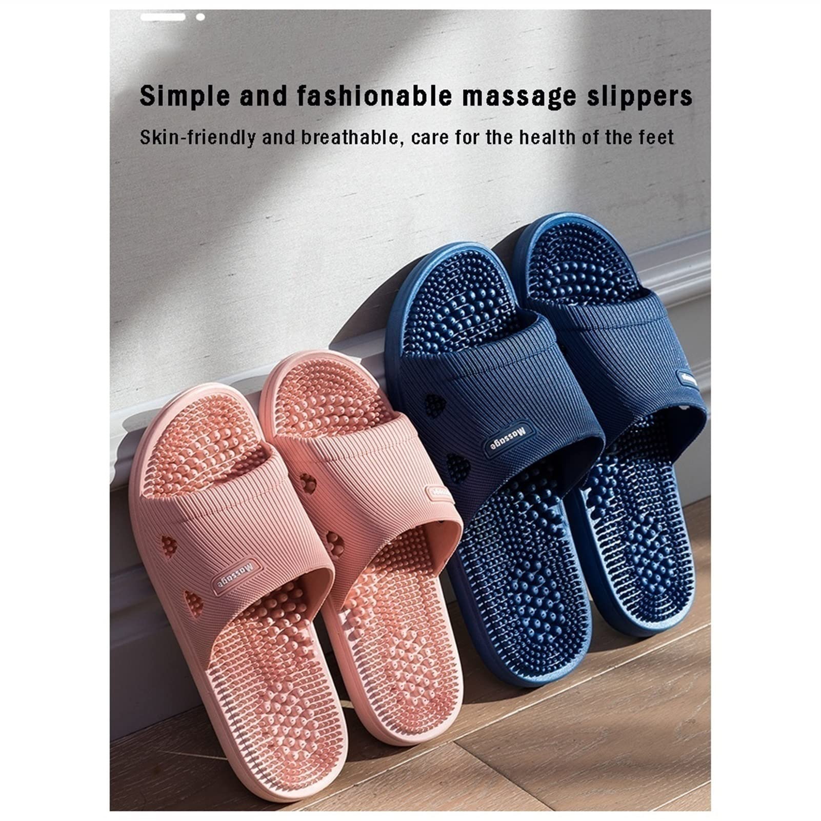 **Acupressure Massage Slippers for Flat Feet - Therapeutic Shock Absorbing Home Shoes for Men & Women - Dark Gray (EU 39-40) - Perfect for Relaxation & Foot Pain Relief at Home**