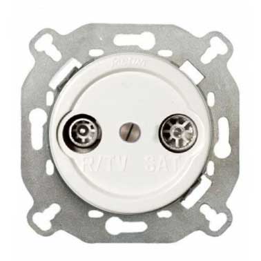 White Porcelain TV/Radio Antenna Connector - Perfect for Home Entertainment & DIY Electronics Projects