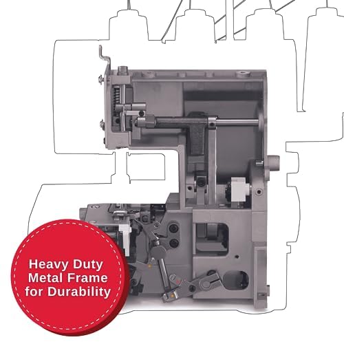 SINGER HD0450S Heavy Duty Serger Overlock Machine - 2/3/4 Thread, 1300 Stitches/Min, 60% Larger Knife, Differential Feed | Professional Sewing for Denim, Leather & Heavy Fabrics | Perfect for Home Tailoring & Fashion Design