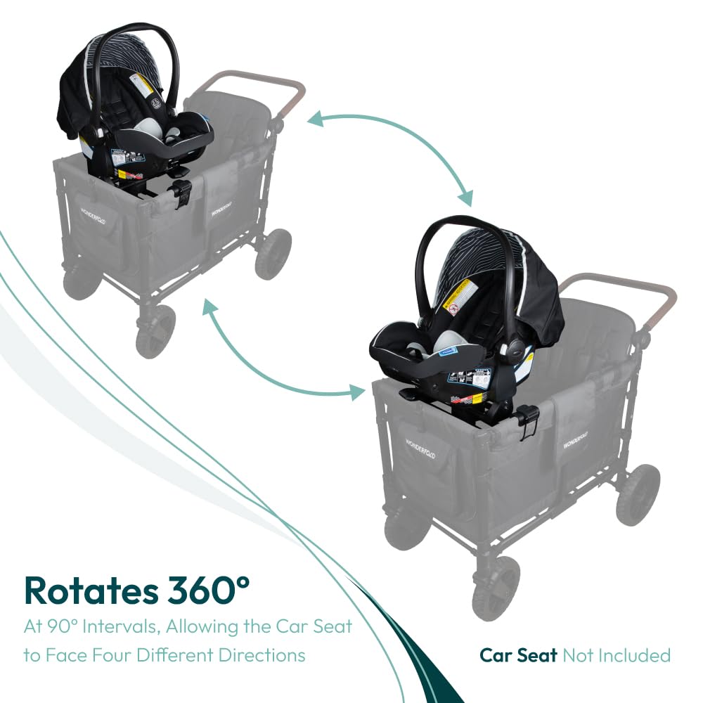 360° Rotating Graco Car Seat Adapter for WONDERFOLD Wagon Strollers - Compatible with W2 Elite, Luxe & Original+ Models | Easy Installation & Foldable Design | Perfect for Shopping, Travel & Family Outings