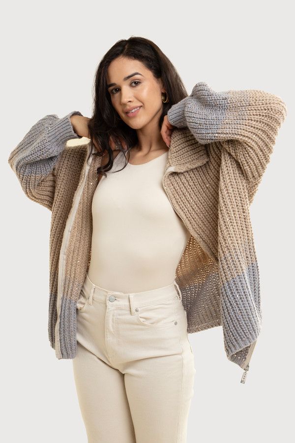 Sparkly Sequin Zip Up Cardigan for Women - Glamorous Party Wear & Evening Outfits