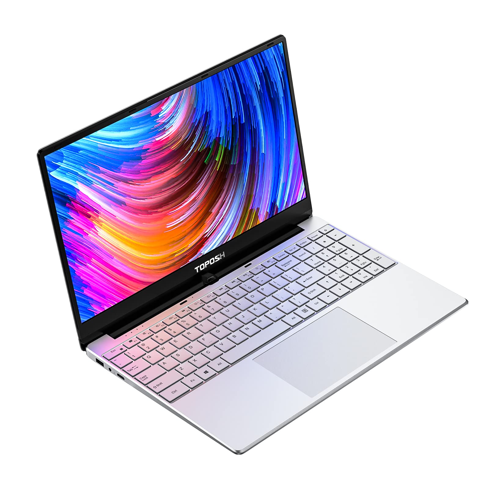 Windows 10 Laptop 15.6 Inch Notebook - 8GB RAM 256GB SSD, Intel Celeron 5205U Dual Core Processor with Backlit Keyboard | WiFi Bluetooth | Business & Home Use | Portable Silver PC for Work, Study & Entertainment