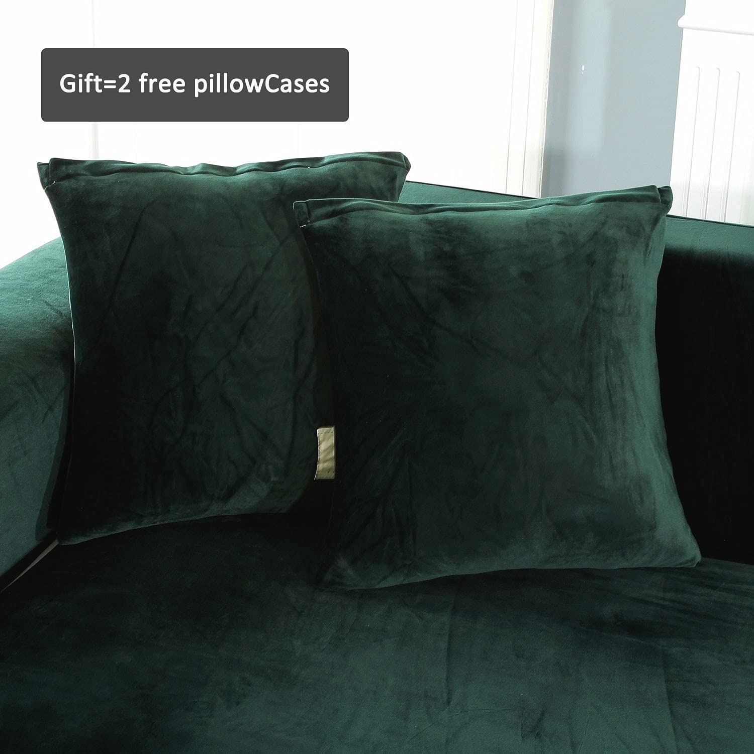 Stretch L-Shaped Sofa Slipcover for Sectional Couch Set - Pet & Kid Friendly Furniture Protector Cover (Green, 4+4 Seat) - Perfect for Living Room, Family Room & Home Theater Use
