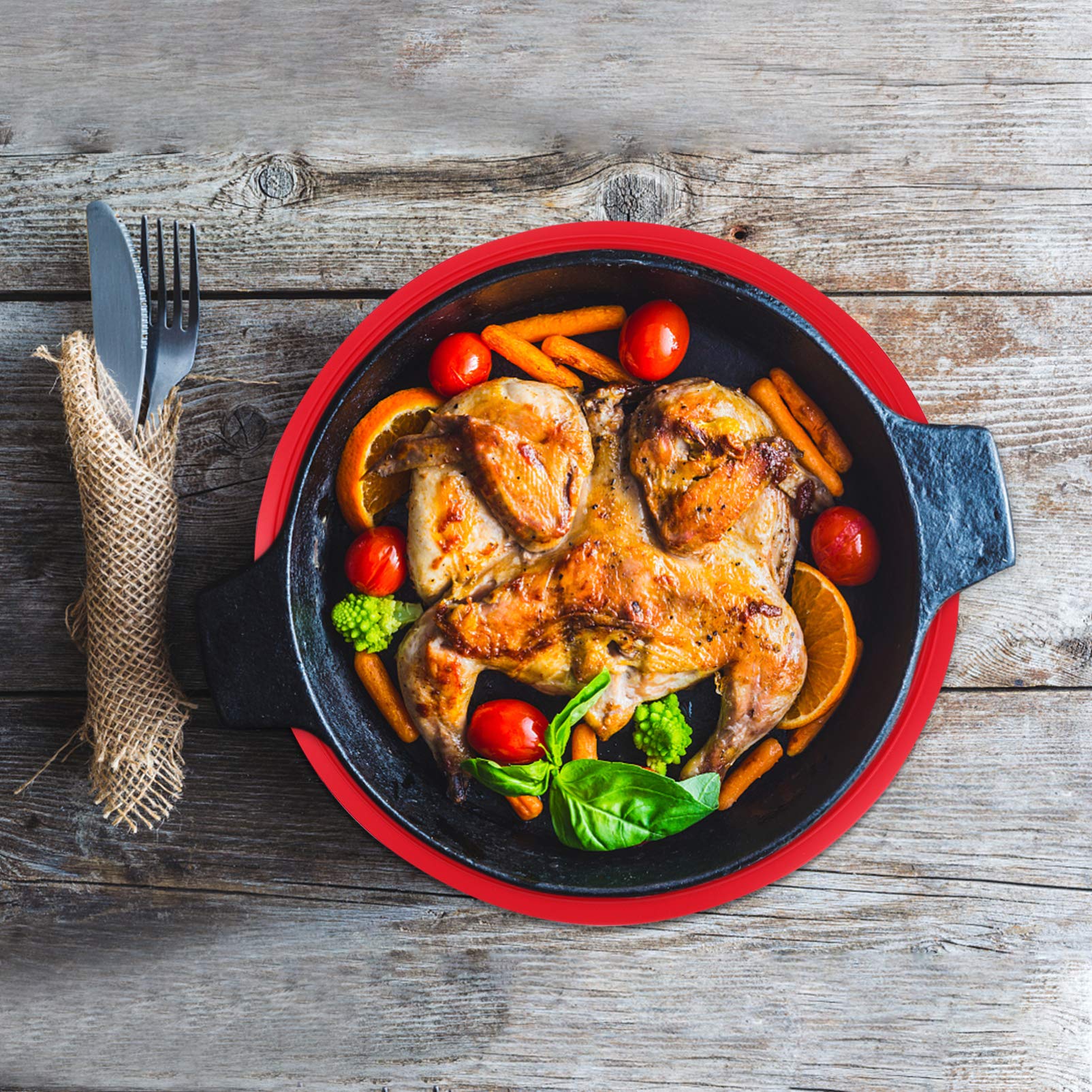 1PC Silicone Heat Insulation Placemat - Non-Slip Microwave Oven Mat for Dining Table, Cutlery & Kitchen Use - Durable & Multifunctional Tableware Protector for Hot Dishes, Bowls & Utensils - Perfect for Everyday Meals, Entertaining & Microwave Safety
