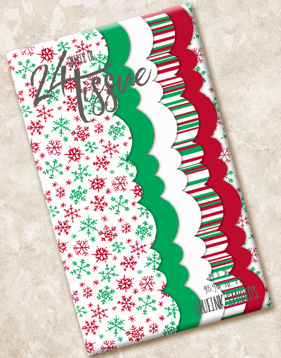 Christmas Snowflake Scalloped Tissue Paper - Decorative Holiday Gift Wrapping & Crafting Supplies for DIY Projects, Party Decorations, and Scrapbooking