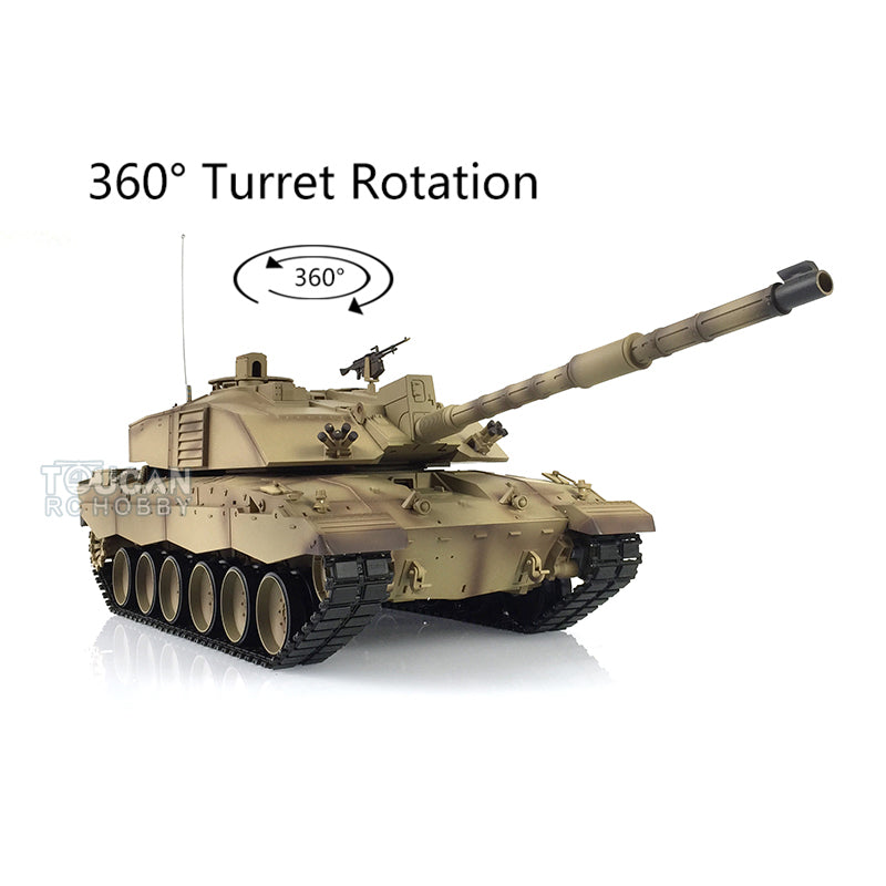 2.4Ghz Henglong 1:16 Scale British Challenger II RTR RC Tank - 360° Rotating Turret, Ready-to-Run Remote Control Model with Battery & Charger - Perfect for Military Enthusiasts, Collectors & Outdoor RC Battles