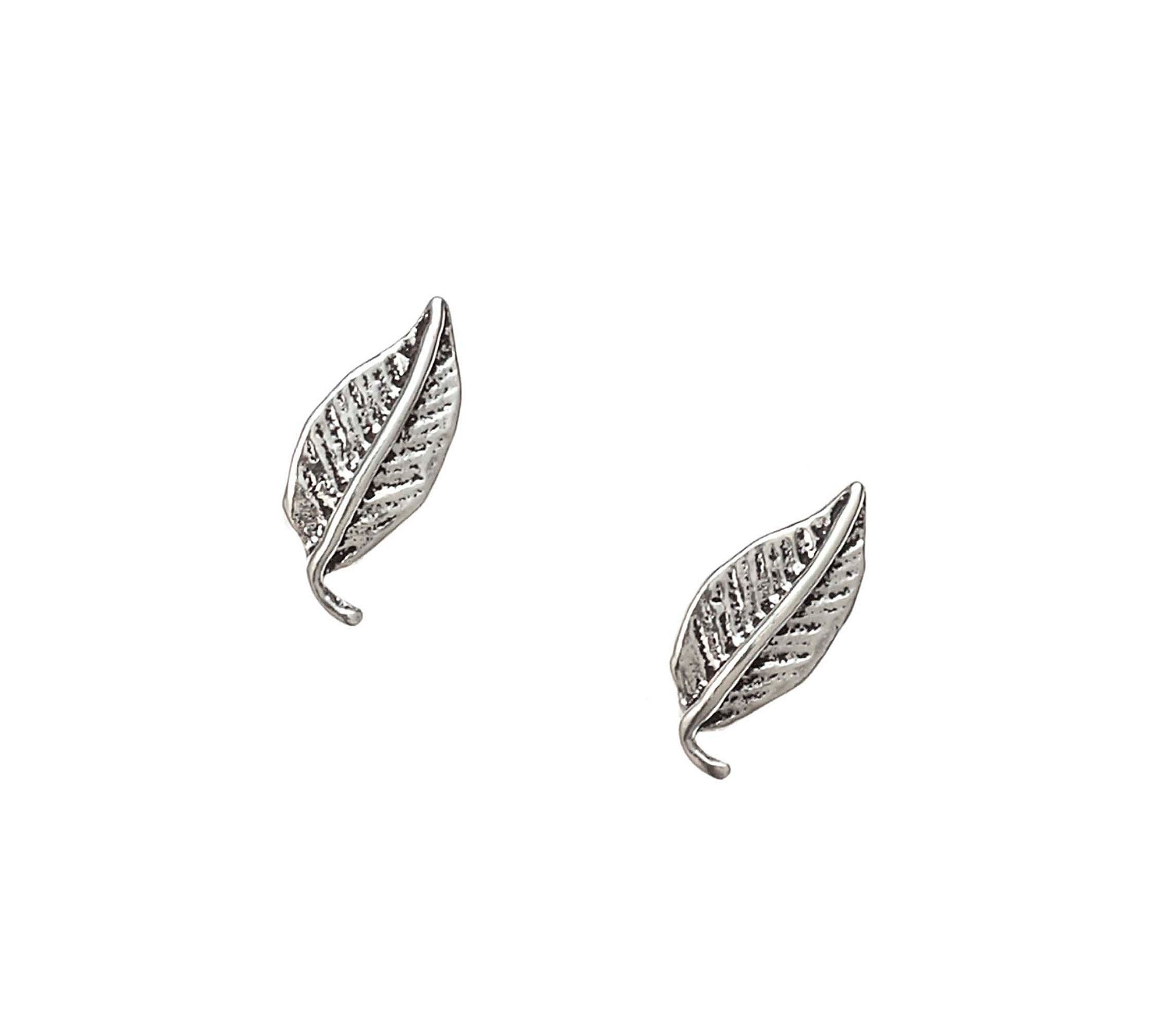 Itsy Bitsy Sterling Silver Leaf Stud Earrings - Dainty Nature-Inspired Jewelry for Women | Perfect for Everyday Wear, Gifts & Special Occasions