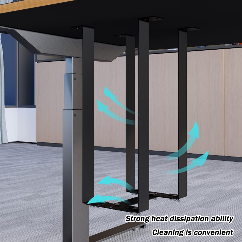 Adjustable Black PC Tower Stand for Floor - 51 cm CPU Holder with Secure Straps for Computer Case - Perfect for Home Office, Gaming Setup & Workspace Organization