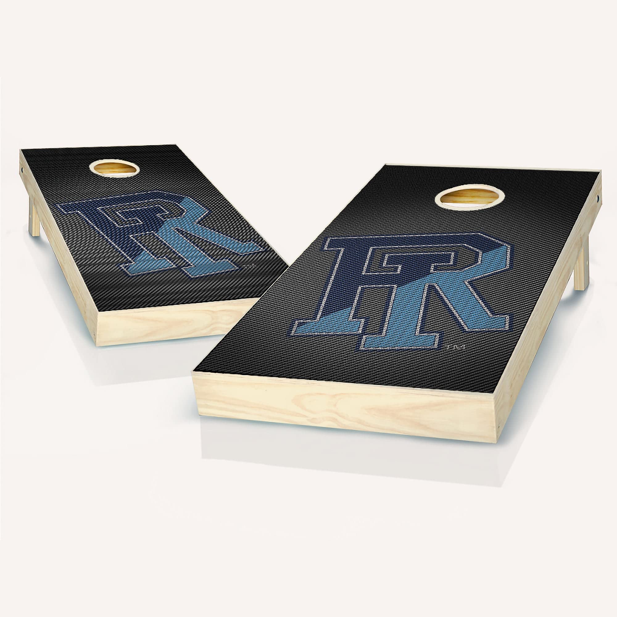 Skip's Garage Rhode Island Slanted Cornhole Board Set - Team Logo Design - Regulation Size Cornhole Game for Backyard, Tailgating & Outdoor Parties