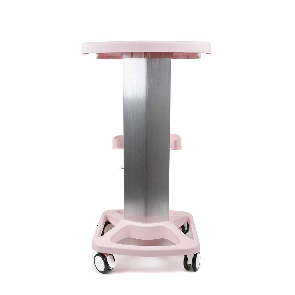 Portable Aluminum Alloy Rolling Cart with Tray - Mobile Utility Storage Stand for Salon, Spa, Beauty & Tattoo Supplies - Easy Assembly Pink Trolley | Perfect for Professional Studios & Home Organization