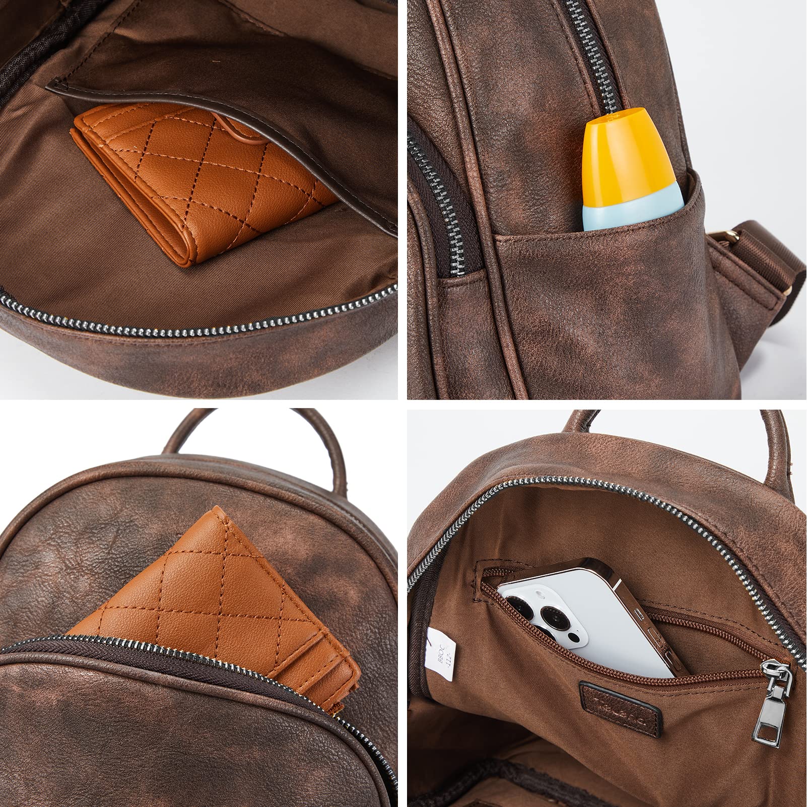 Telena Small Leather Backpack Purse for Women & Girls - Cute Mini Backpack Shoulder Bag for Travel, School, Work & Daily Use | Durable & Stylish Crossbody Bag