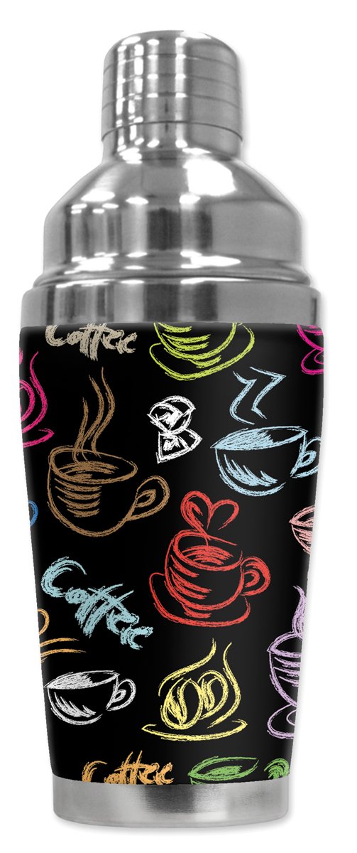Premium 16 oz Black Cocktail Shaker with Insulated Wetsuit Cover - Bar Quality Mixing Cup for Coffee, Cocktails & Protein Shakes - Perfect for Home Bars, Parties & Professional Bartenders