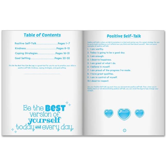 Growth Mindset & Positive Affirmations Journal for Kids - 12 Pack Motivational Logs by Really Good Stuff - Encourage Self-Improvement & Confidence Building for Classroom & Homeschool Use