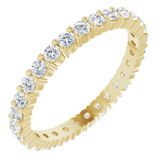 0.87 Carat Round Diamond Delicate Eternity Wedding Band - Perfect for Anniversary Gifts & Bridal Jewelry