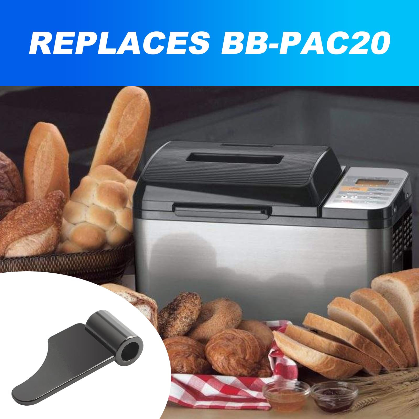 Zojirushi BB-PAC20 Bread Machine Kneading Paddle Replacement - Compatible with 8-BBP-P070 Model - Perfect for Homemade Bread, Dough Kneading & Baking at Home