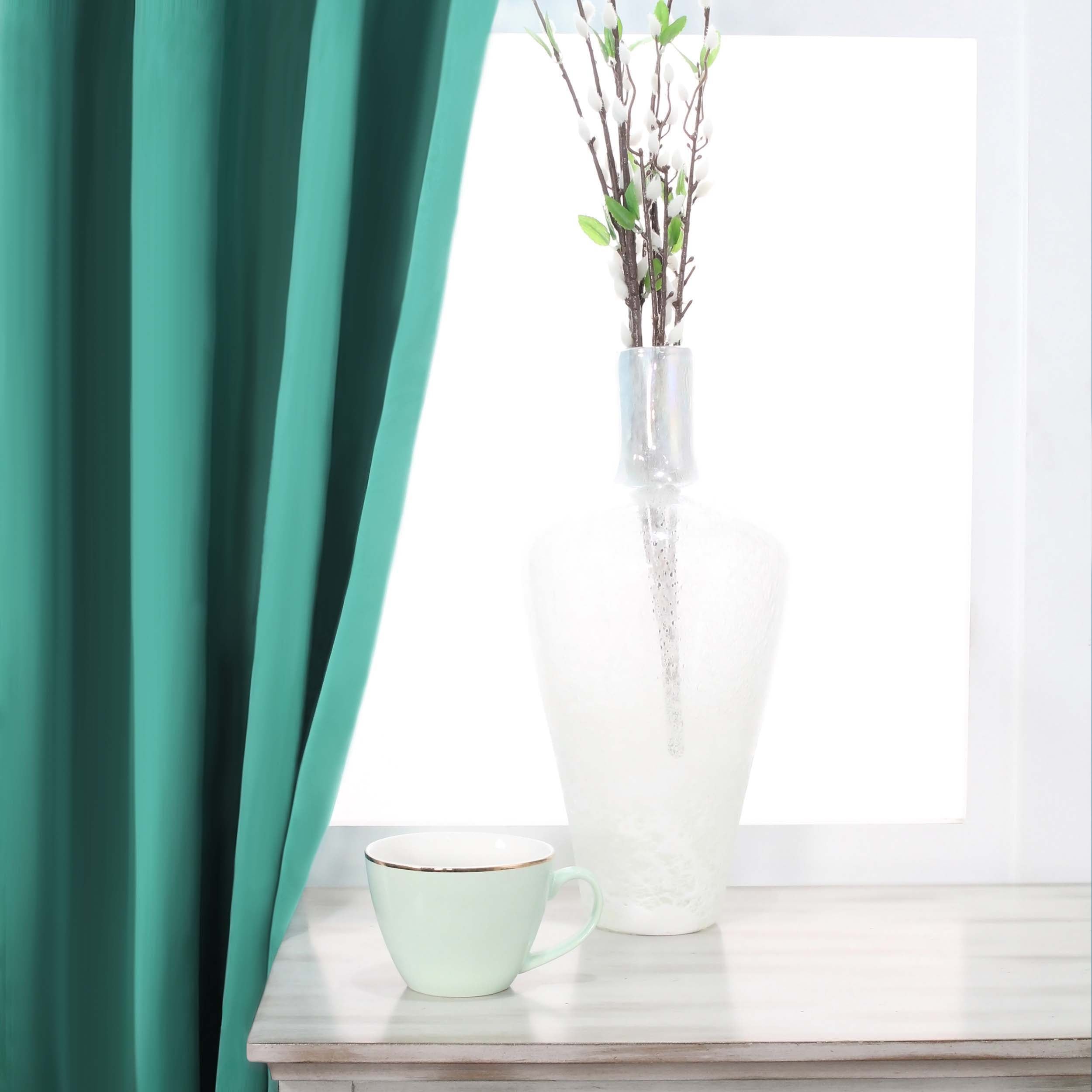 Solid Classic Modern Grommet Blackout Curtain Set - Thermal Insulated Window Drapes for Living Room & Bedroom - Noise Reducing & Light Blocking for Better Sleep